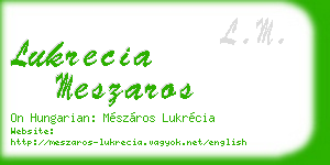 lukrecia meszaros business card