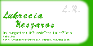 lukrecia meszaros business card